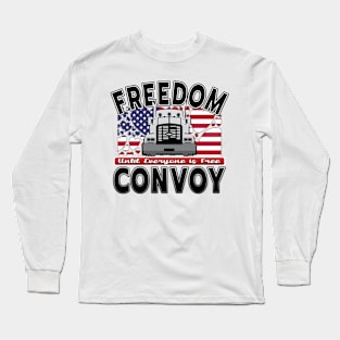 END THE MANDATES - FREEDOM CONVOY 2022 - USA FLAG HEARTS BLACK LETTERS Long Sleeve T-Shirt